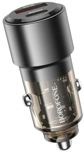 Фото: Автомобільний зарядний пристрій BOROFONE BZ20A Smart 83W Transparent Black (6941991101625) № 6 | KTC