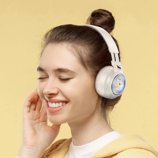 Гарнітура накладна Hoco W50 Cute Fun Bluetooth, Milky White
