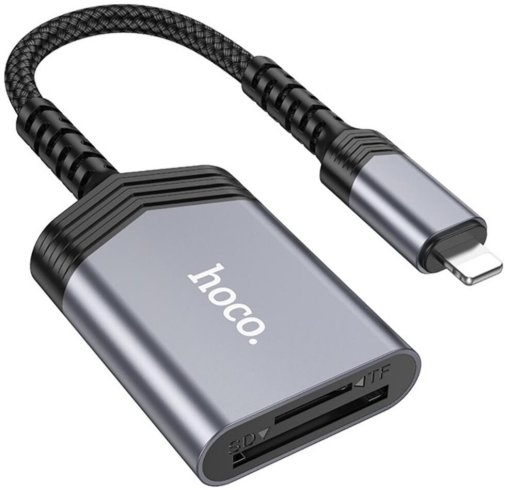 Кардрідер Hoco UA25 2in1 Lightning Metal Gray (6942007608855)