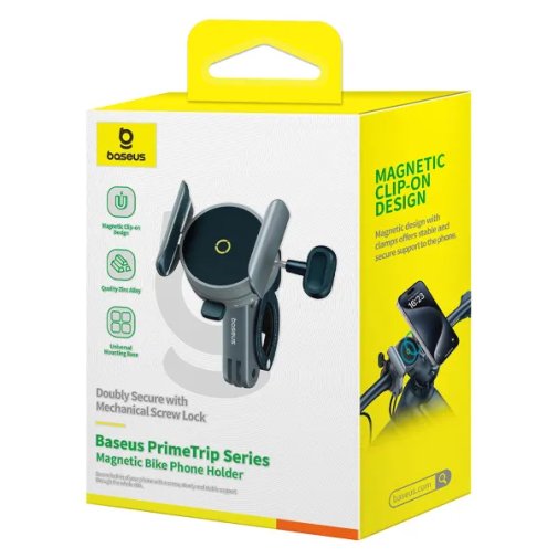 Тримач велосипедний для смартфону Baseus PrimeTrip Series Magnetic Bike Phone Holder Cosmic Black (C40569000121-00)