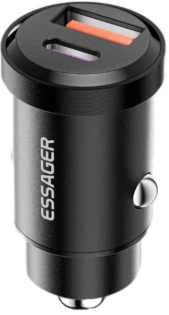 Фото: Автомобільний зарядний пристрій Essager Gyroscope Mini Charger 30W Black (ECCAC-TL01) № 4 | KTC