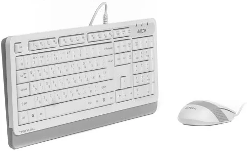 Фото: Комплект клавіатура+миша A4tech F1010 White № 8 | KTC