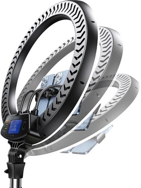 Світлодіодне селфі-кільце RTAKO AR-GTB01-22S 22 digital display Right Light 6942063218616