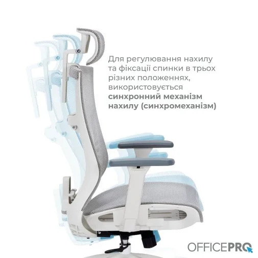Фото: Крісло OfficePro Balance OC620 White/Ligth Gray (OC620-W-LG-LG) № 28 | KTC