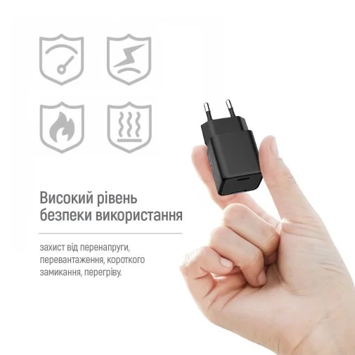 Фото: Зарядний пристрій ColorWay GaN Mini 25W Black (CW-CHS052PD-BK) № 27 | KTC