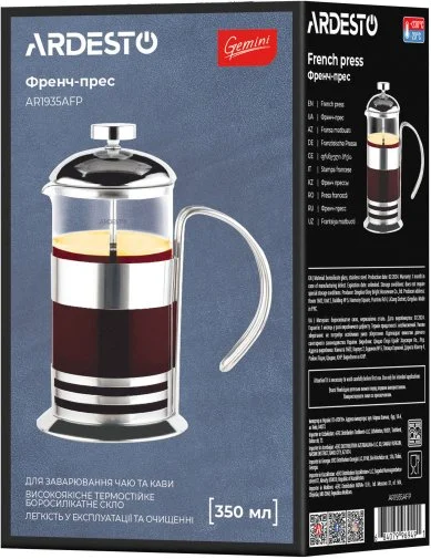 Фото: Френч-прес Ardesto Gemini Asti 350ml Clear (AR1935AFP) № 8 | KTC