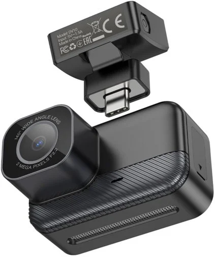 Фото: Відеореєстратор Hoco DV10 mini screen dashcam Black (6942007638630) № 12 | KTC