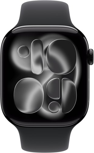 Смарт годинник Apple Watch Series 11 GPS - 42mm Jet Black Aluminium Case with Black Sport Band - S/M