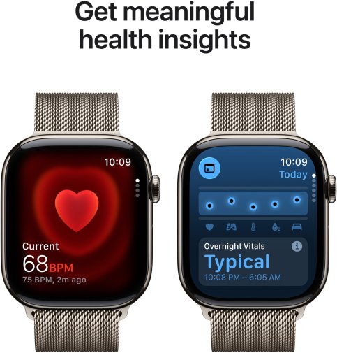 Смарт годинник Apple Watch 11 GPS LTE 46mm - Natural Titanium Case with Natural Milanese Loop - M/L (MFD04)