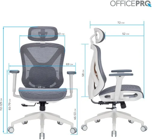 Фото: Крісло OfficePro Atlas OC630-W-DG-DG White/Dark Gray № 24 | KTC