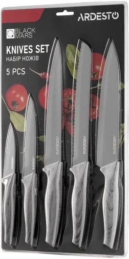 Фото: Набір ножів Ardesto Black Mars 5pcs Grey (AR2105BG) № 15 | KTC