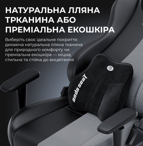 Крісло ігрове Anda Seat Novis Plus Fabric Size XL, Dark Grey