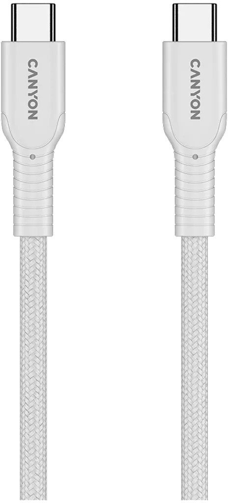 Кабель Canyon OnWire 60CL 60W Type-C / Type-C 1m White (CND-CCAP60AB10W)