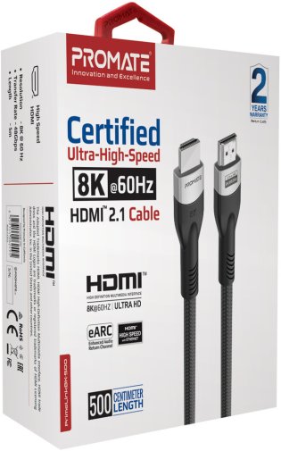Кабель зєднувальний HDMI-HDMI v.2.1 Promate primelink8k-500.grey