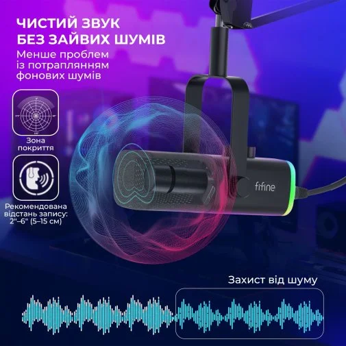 Фото: Мікрофон Fifine AM8TW USB/XLR White № 20 | KTC
