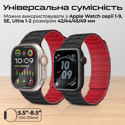 Ремінець Promate for Apple Watch 42/44/45/49mm - Magband-MS Black (6959144067339)