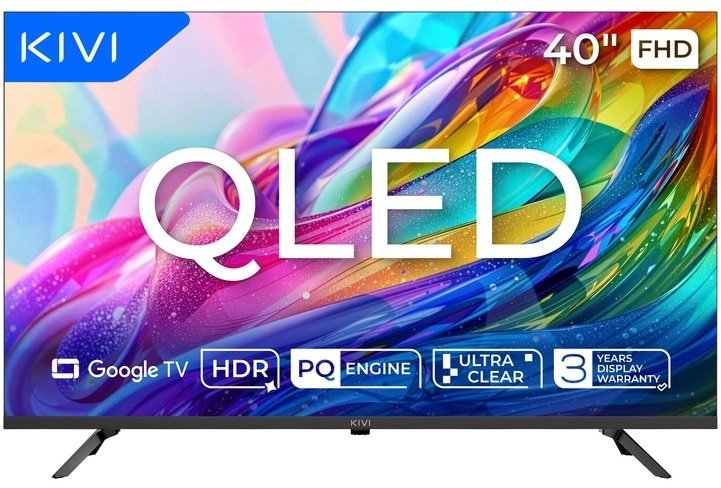 Телевізор QLED Kivi 40F820KB (Google TV, Wi-Fi, 1920x1080)