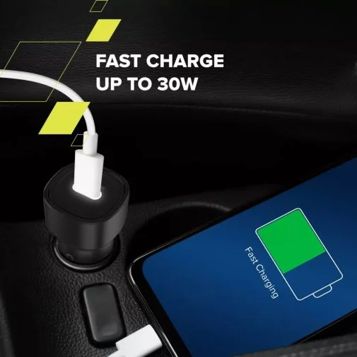 Фото: Автомобільний зарядний пристрій Canyon OnDrive 30 30W Black (CNE-CCABR2C) № 16 | KTC