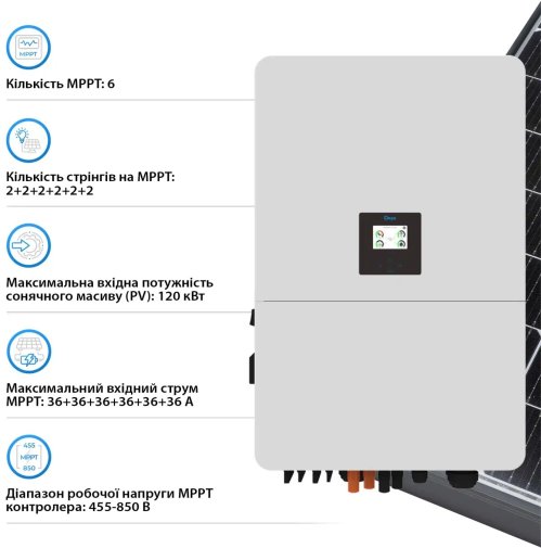 Інвертор Deye SUN-75K-SG02HP3-EU-EM6 75000W