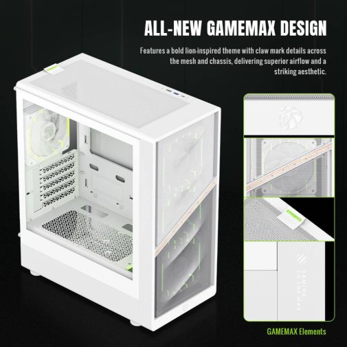 Корпус Gamemax Aeris 330 MW White with window (AERIS 330 MW)