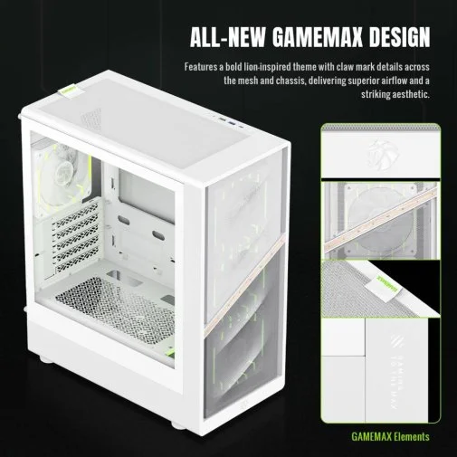 Фото: Корпус Gamemax Aeris 330 MW White with window (AERIS 330 MW) № 21 | KTC