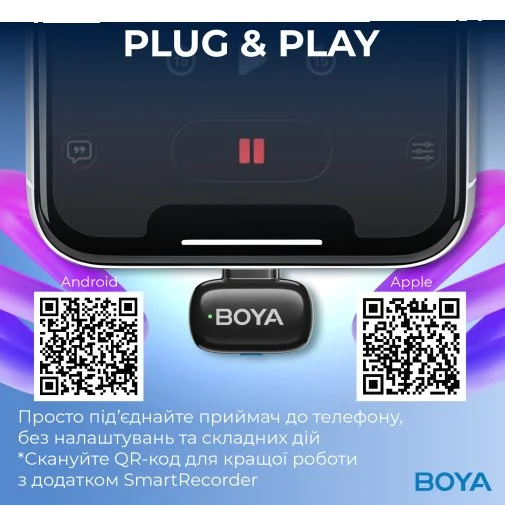 Фото: Радіосистема BOYA mini-23 Type-C Black № 23 | KTC