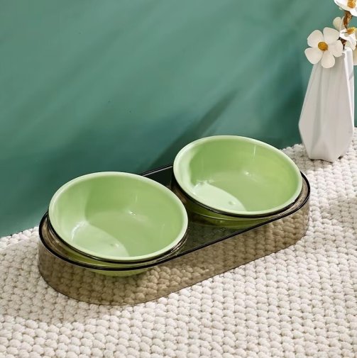 Годівниця подвійна кольорова Me&Pet Зелений (NMP28-2)