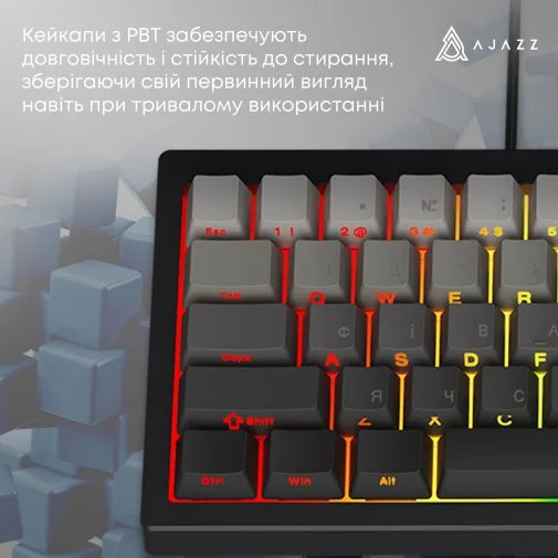 Фото: Клавіатура Ajazz AK650 Day Dream Switches ENG/UKR USB Gradient Black/Grey (AK650-DD-BG) № 27 | KTC