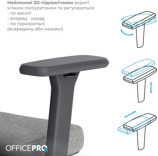 Крісло OfficePro Wave OC599 Black/Dark Gray (OC599-B-DG-DG)