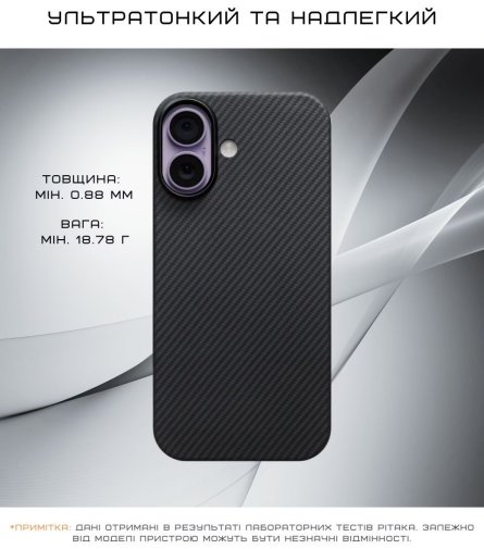 Чохол Pitaka for Apple iPhone 17 - Ultra-Slim Twill Black/Grey (KI1701)