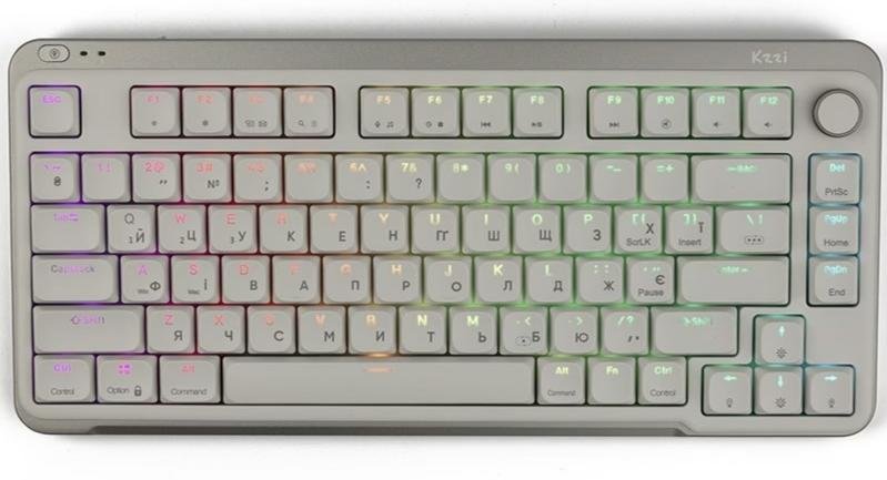 Клавіатура компактна KZZI I75 Red Switch WL/BT/USB Grey (6977534870635)