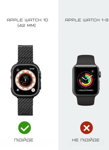 Чохол Pitaka для Apple Watch 10 42mm - Air Black/Grey