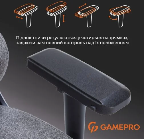 Фото: Крісло GamePro FGC750 Fabric Dark Gray (FGC750DG) № 38 | KTC