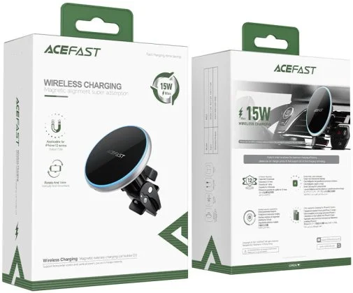 Фото: Кріплення для мобільного телефону Acefast D3 Magnetic Wireless Charging Car Holder Silver (6974316280446) № 10 | KTC