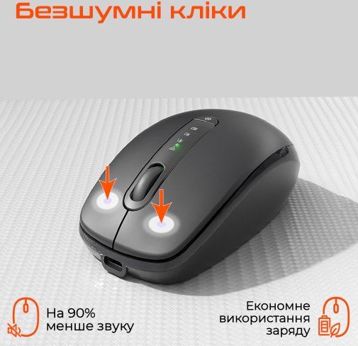 Мишка, Meetion BTM100R Wireless, Black/Steel Gray
