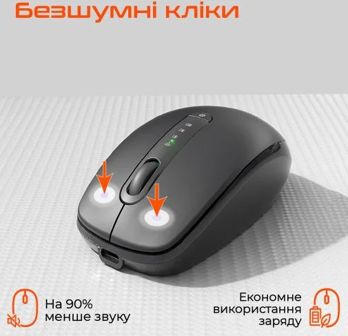 Фото: Миша Meetion BTM100R Wireless Black/Steel Gray (MT-BTM100R-A) № 9 | KTC