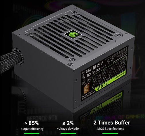 Блок живлення Gamemax 750W GE-750, ATX, Fan 12cm, 80+ Bronze