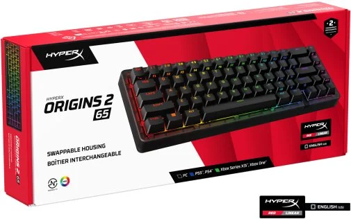 Фото: Клавіатура HyperX Origins 2 65 HX Red ENG/UKR USB Black (B4QS3AA) № 27 | KTC