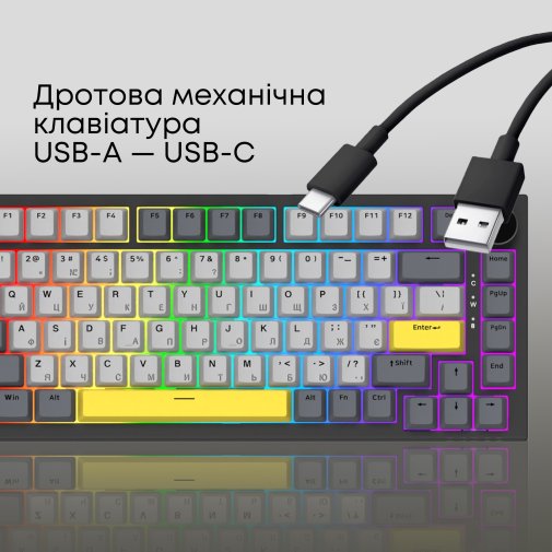 Клавіатура Ajazz AK820 Sea Salt Switch ENG/UKR USB Black (AK820-SS-BGY)