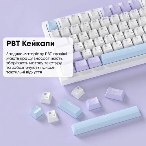 Фото: Клавіатура Ajazz AK820 Sea Salt Switch ENG/UKR USB White (AK820-SS-PWB) № 30 | KTC