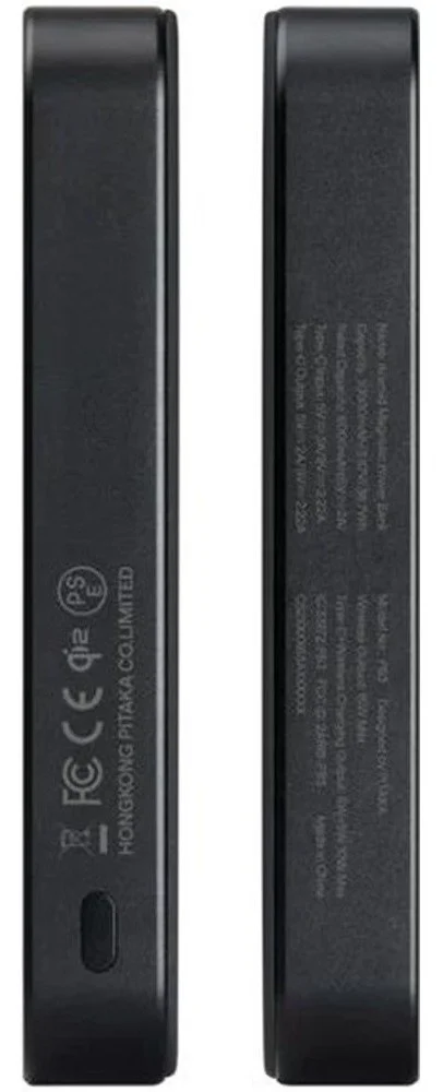 Фото: Батарея універсальна Pitaka Aramid Fiber Magnetic Qi2 10000mAh 15W Twill Black/Grey (PBQ2501) № 7 | KTC