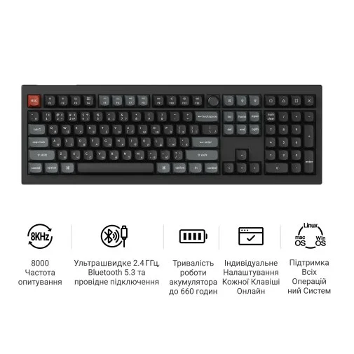Фото: Клавіатура Keychron V6 Ultra Keychron Red Switch RGB Black (V6U-D1-UA) № 22 | KTC