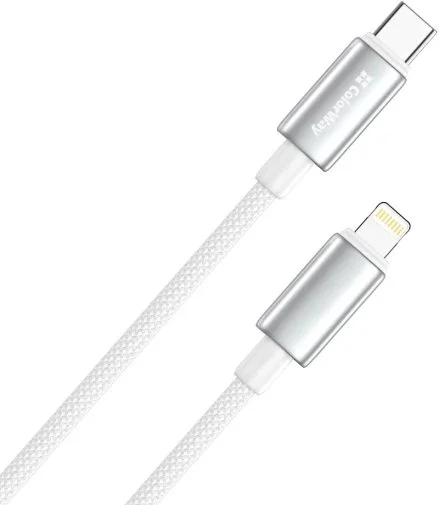 Фото: Кабель ColorWay zinc alloy braided 30W Type-C / Lightning 2m White (CW-CBPDCL099-WT) № 8 | KTC