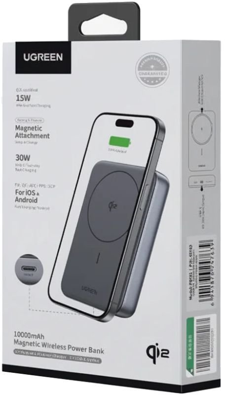Батарея універсальна UGREEN Magnetic Wireless PB761 10000mAh 30W Black (45763)