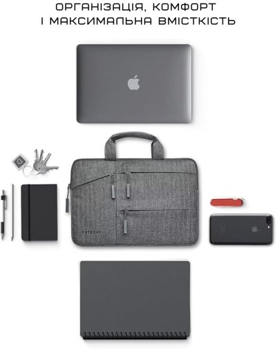Сумка для ноутбука Satechi Water-Resistant Laptop Carrying with Pockets Gray (ST-LTB13)