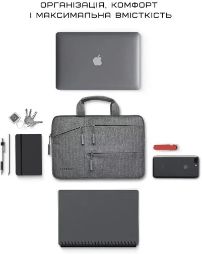 Фото: Сумка для ноутбука Satechi Water-Resistant Laptop Carrying with Pockets Gray (ST-LTB13) № 16 | KTC