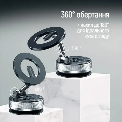 Фото: Кріплення для мобільного телефону ColorWay MagSafe 360 Black (CW-CHM21-BK) № 23 | KTC