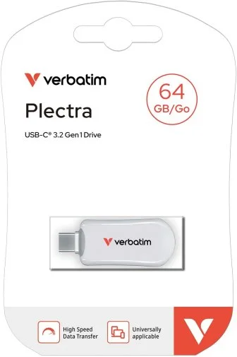 Фото: Флешка USB Verbatim Plectra USB-C 3.2 64GB White (30228) № 5 | KTC