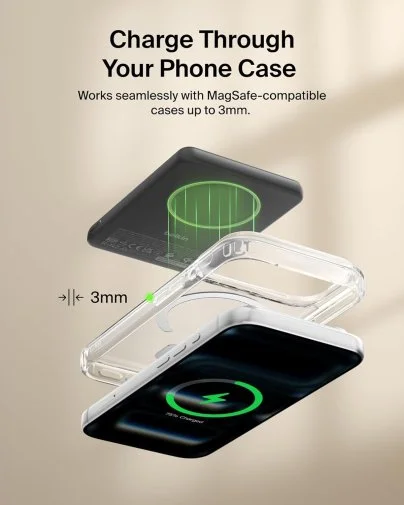Фото: Батарея універсальна Belkin BoostCharge Slim 5000mAh 20W Qi2 15W with Kickstand Black (BPD011HQBK) № 32 | KTC