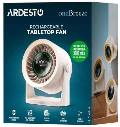 Фото: Вентилятор Ardesto OneBreeze FT-M75BG Beige № 24 | KTC
